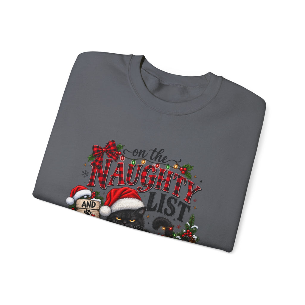 Naughty List and Regret Nothing Christmas Sweatshirt