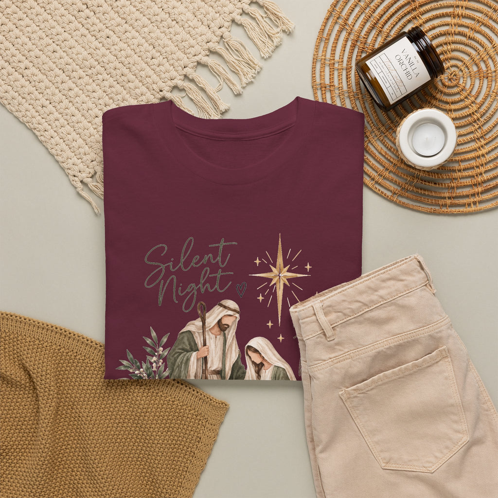 Silent Night Holy Night Nativity Christian Christmas T-Shirt