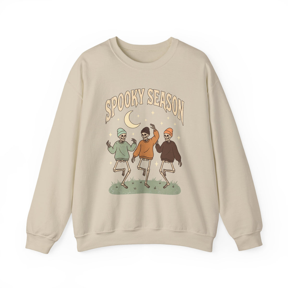 Spooky Season Crewneck Sweatshirt — Dancing Skeletons Halloween Pullover