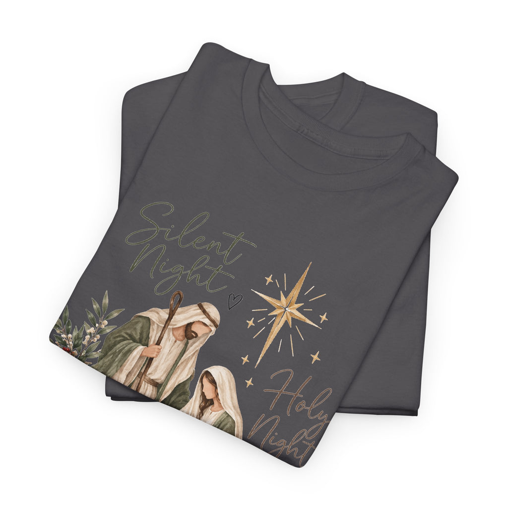 Silent Night Holy Night Nativity Christian Christmas T-Shirt