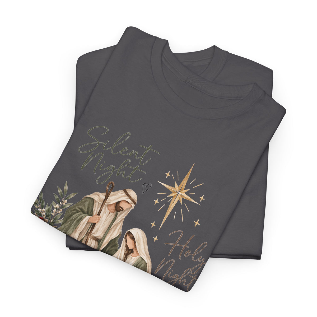 Silent Night Holy Night Nativity Christian Christmas T-Shirt