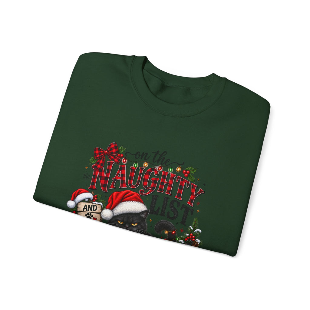Naughty List and Regret Nothing Christmas Sweatshirt