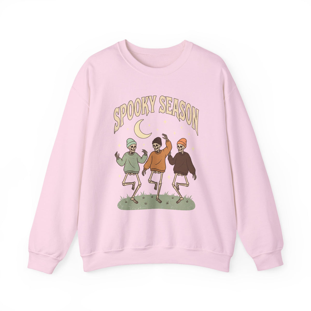 Spooky Season Crewneck Sweatshirt — Dancing Skeletons Halloween Pullover