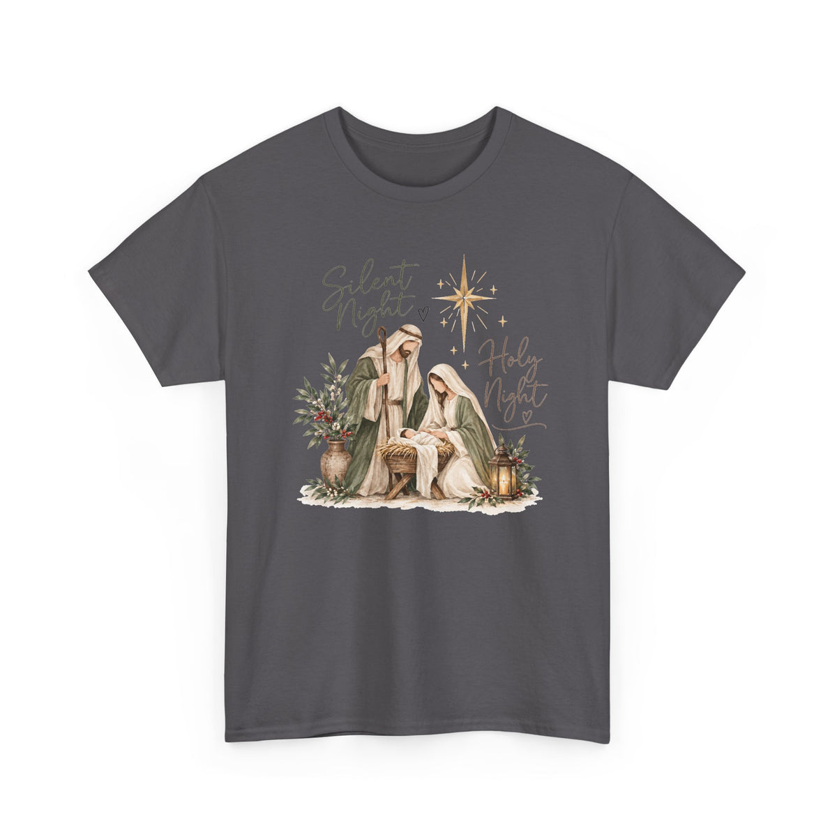 Silent Night Holy Night Nativity Christian Christmas T-Shirt