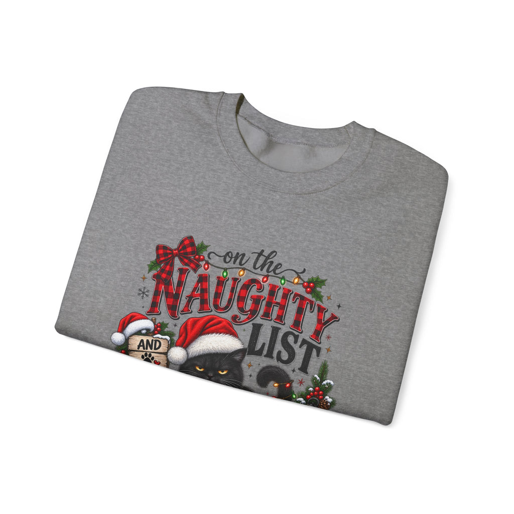 Naughty List and Regret Nothing Christmas Sweatshirt
