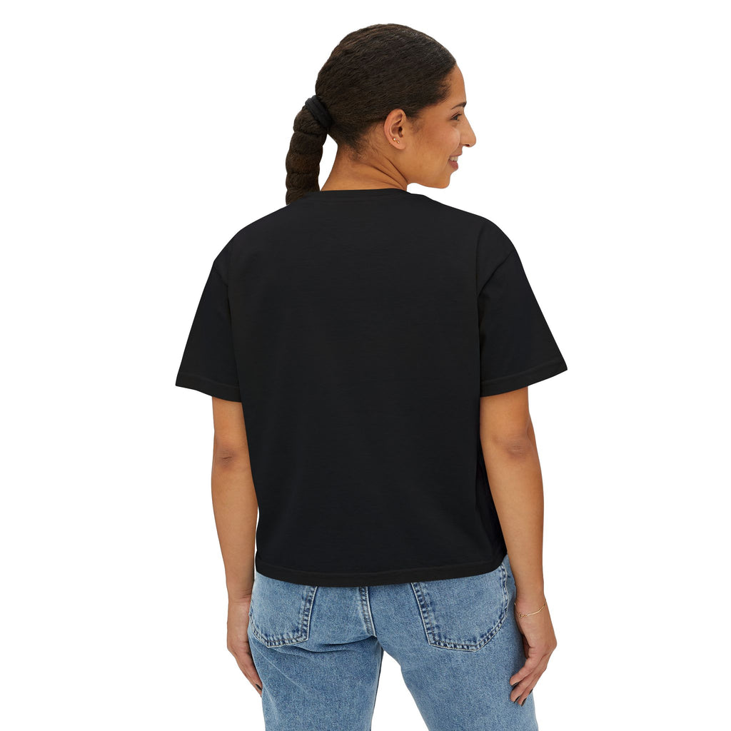 Spooky Season Women’s Boxy Tee — Dancing Skeletons Halloween Shirt
