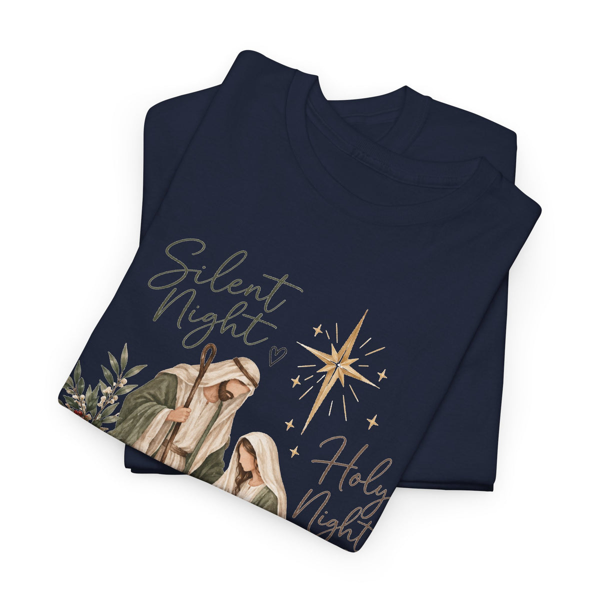 Silent Night Holy Night Nativity Christian Christmas T-Shirt
