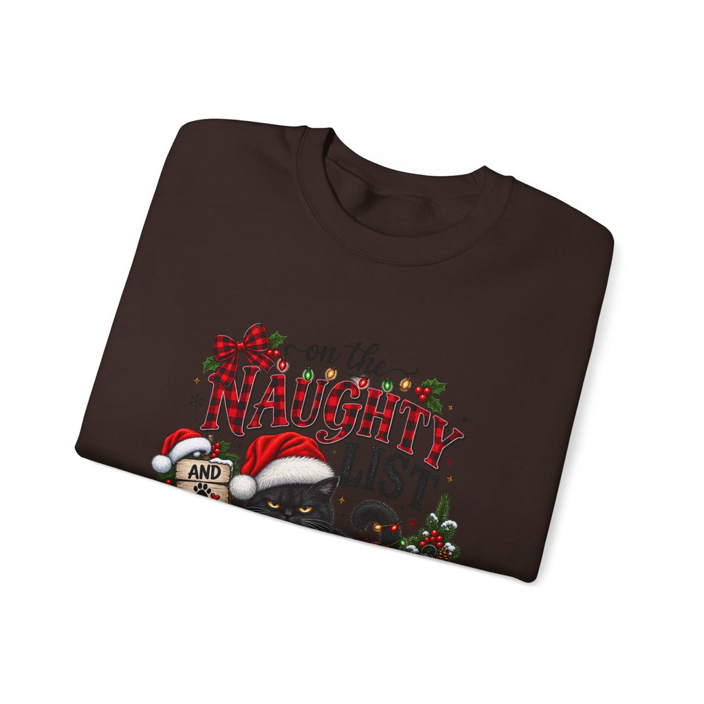 Naughty List and Regret Nothing Christmas Sweatshirt