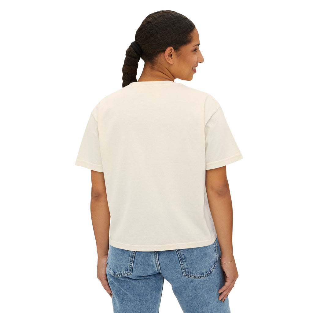 Spooky Season Women’s Boxy Tee — Dancing Skeletons Halloween Shirt